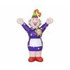 Opblaasbare Sarah Hoera van 4 meter hoog met paarse outfit en feestelijke houding, ideale feestpop voor verjaardagen