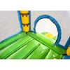 Kleurrijk Jumpy Extra Fun Feest springkussen met glijbaan en tropisch thema, perfect voor kinderfeesten
