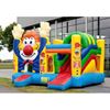 Multiplay Clown springkussen huren voorkant Vrolijk Multiplay Clown springkussen met glijbaan en speelelementen huren bij Happy Rent