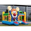 Multiplay Clown springkussen huren voorkant Vrolijk Multiplay Clown springkussen met glijbaan en speelelementen huren bij Happy Rent