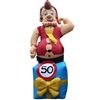 Opblaasbare Abraham “Jonge Job” van 3,5 meter hoog met 50-bord en feestelijke outfit