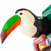 Springkussen in Amazone-thema huren Amazone springkussen met kleurrijke jungledecoraties en opvallende 3D-figuren