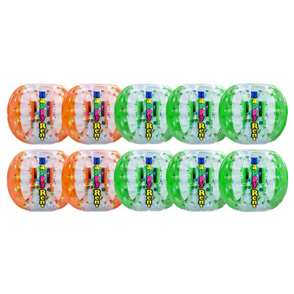 Complete bubble voetbal set van 10 ballen – komplettes Bubble Fußball Set mit 10 Bällen bij Happy Rent