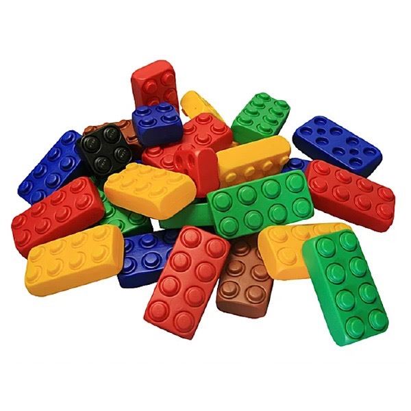 Mega LEGO bouwblokken gebruikt voor creatieve constructies