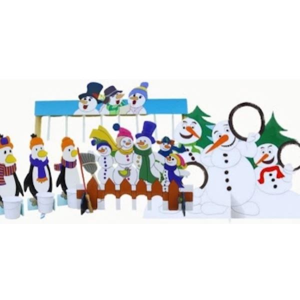 Winterspelen pakket met 6 winterse spellen inclusief IJspegel vangen en Pinguin visjes voeren