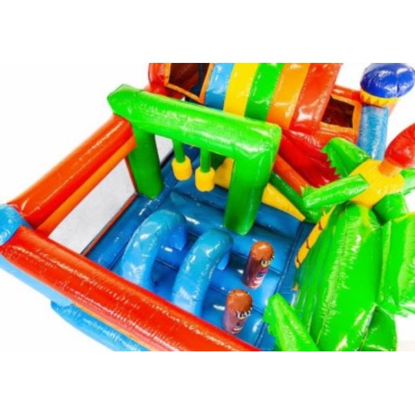 Multiplay Springkussen Hawaii huren bij Happy Rent Tropisch Multiplay Springkussen Hawaii met glijbaan huren bij Happy Rent â vrolijk springkussen voor kinderen en feesten