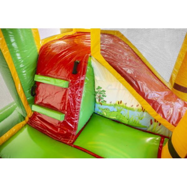 Multiplay Springkussen Krokodil met grote bek huren bij Happy Rent – vrolijk springplezier voor kinderen