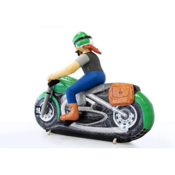 Abraham op Motor huren bij Happy Rent Stoere opblaasbare Abraham op motor met zonnebril en leren jack β perfecte blikvanger